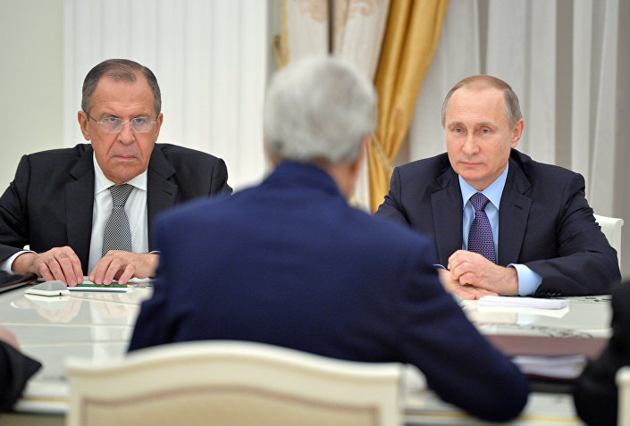 Встреча президента РФ В.Путина с госсекретарем США Д.Керри Встреча президента РФ В.Путина с госсекретарем США Д.Керри