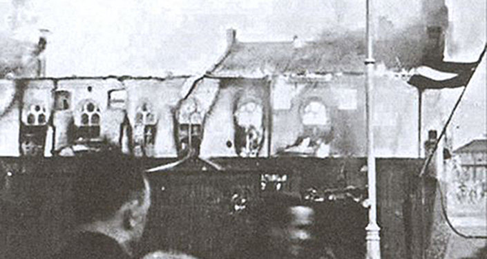 Сожжение хоральной синагоги в Риге в 1941 году